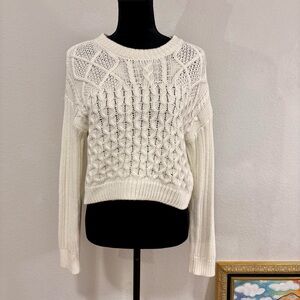 Aeropostale Cream Cable Knit Sweater